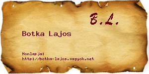 Botka Lajos névjegykártya